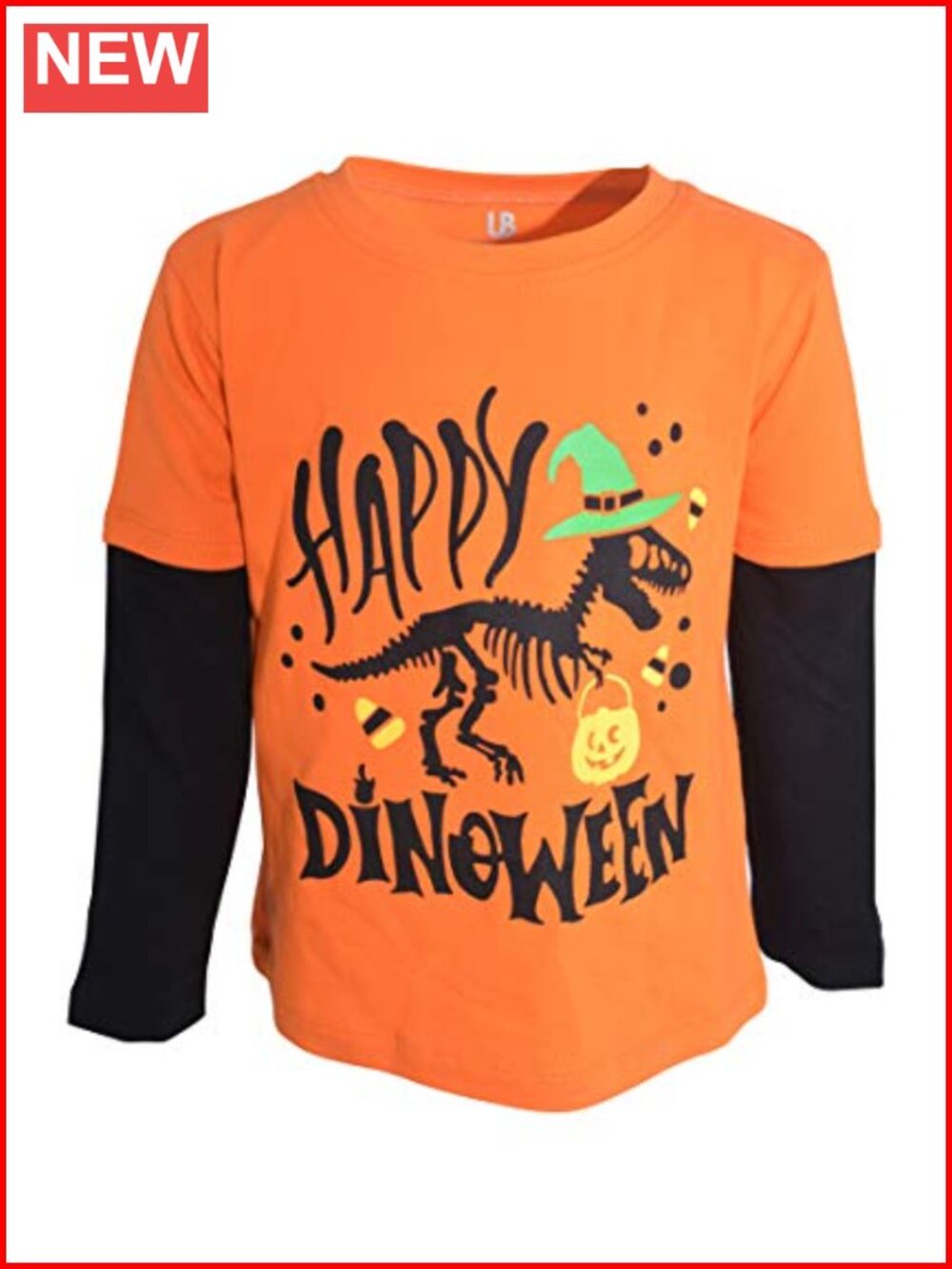 Baby Boys Layered Long Sleeve Graphic T-Shirt Fall Halloween Shirt